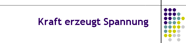 Kraft erzeugt Spannung